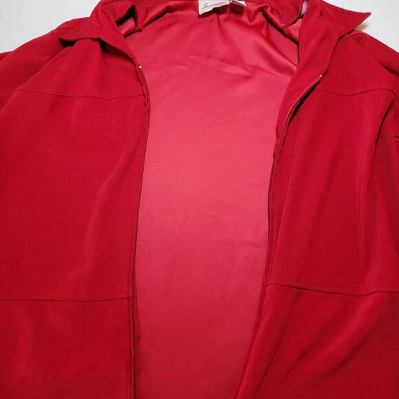Joanna Plus Light Jacket Shacket Top Stretch 2X Red Zipper Grandmacore Classic - Picture 5 of 7